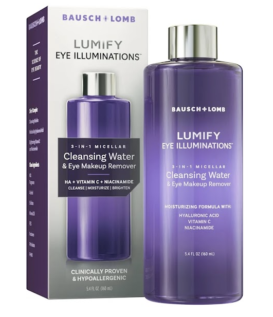 πΏβ¨ Bausch + Lomb Lumify Eye Illuminations Cleansing Water & Eye Makeup Remover (160mL)