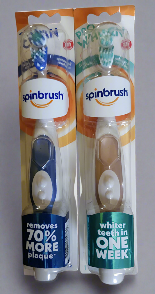 2 Pack (Medium and Soft Bristles)-Spinbrush Pro Electric Toothbrush