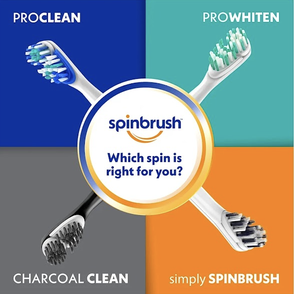 2 Pack (Medium Bristles)-Spinbrush Pro Electric Toothbrush