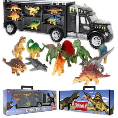 🦖 MOBIUS Toys Dinosaur Truck Carrier – 12‑Piece Dino Playset