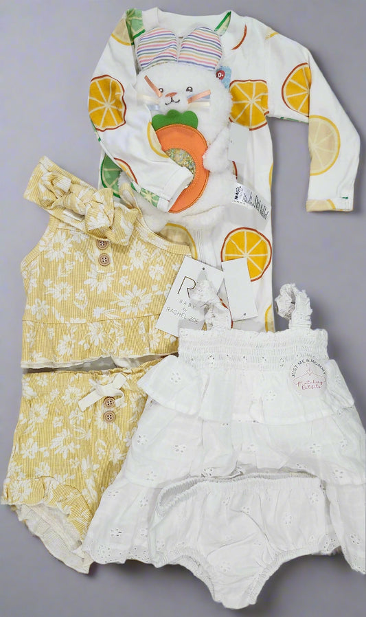 π€Sweet & Chic Baby Girl Bundle β 4-Piece Set (Size 6β9M)