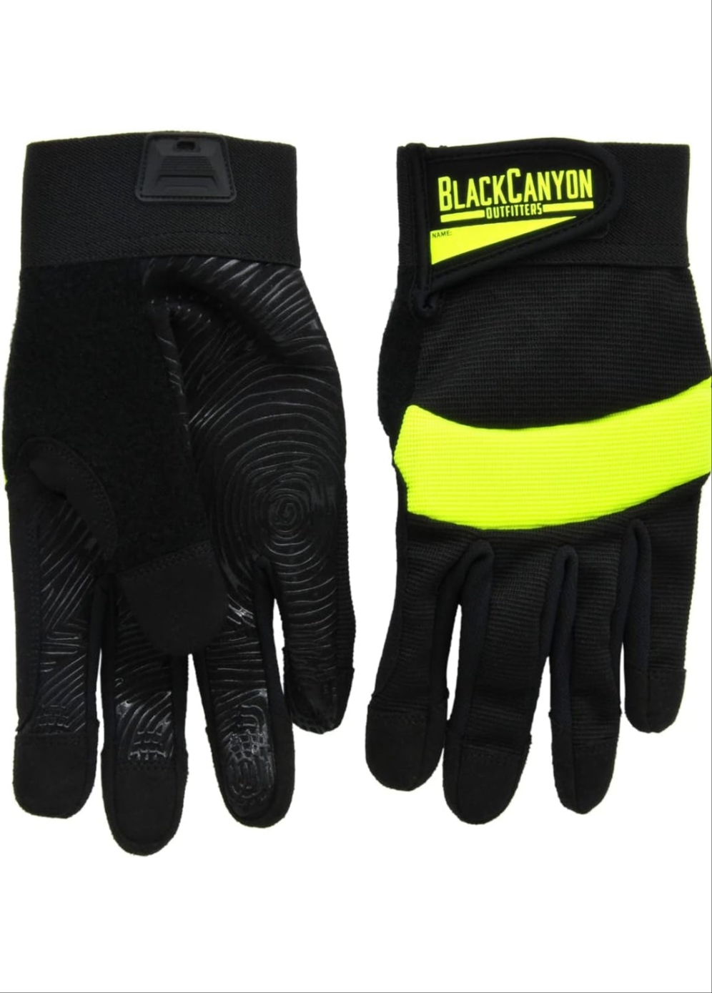 🧤 BlackCanyon Outfitters Men’s Safety Gloves – Large (Hi‑Vis Yellow/Black)