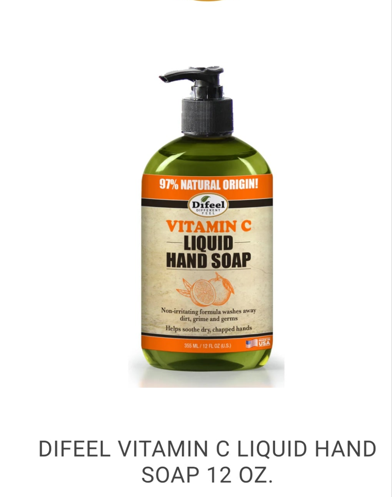 🧼 Difeel Vitamin C Liquid Hand Soap – 12 oz | 97% Natural Origin!