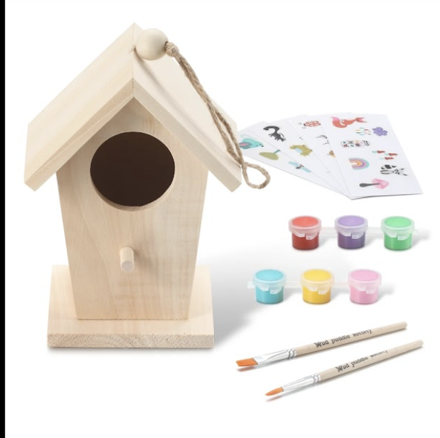 Mud Puddle Society™ 4-Piece Bird House Garden Art Kit – DIY Paint & Decor Set