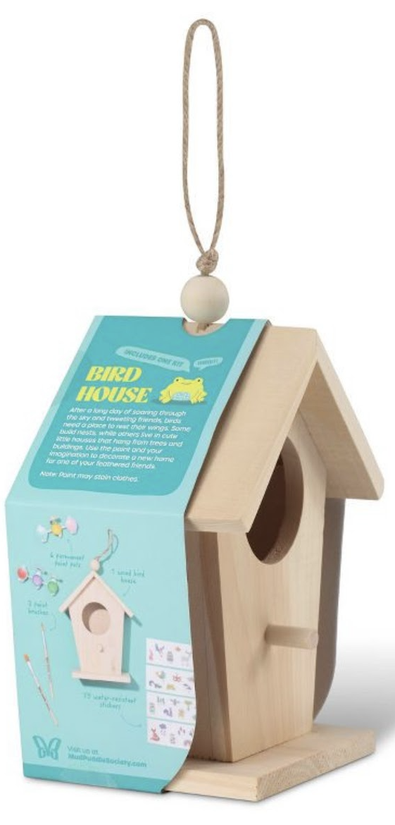 Mud Puddle Society™ 4-Piece Bird House Garden Art Kit – DIY Paint & Decor Set