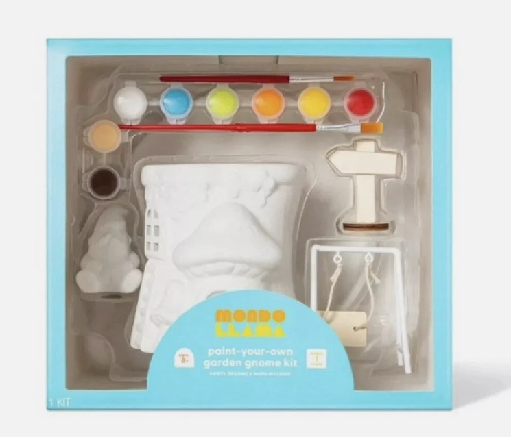 Mondo Llama™ Paint-Your-Own Garden Gnome Kit – DIY Ceramic Craft Set (Ages 6+)
