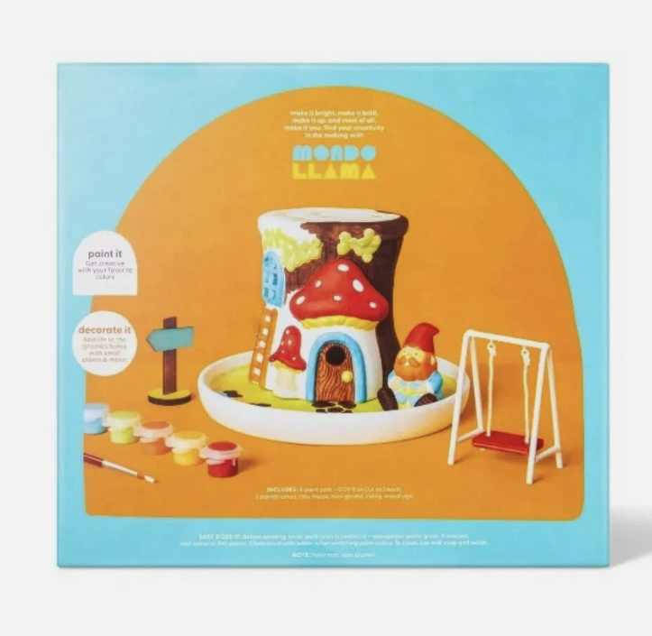 Mondo Llama™ Paint-Your-Own Garden Gnome Kit – DIY Ceramic Craft Set (Ages 6+)