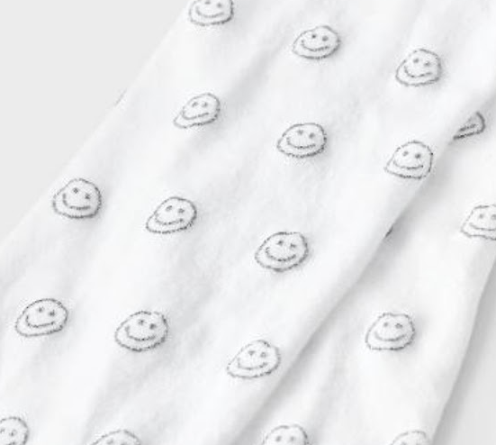 ✨ Cat & Jack Girls’ Silver Smiley Tights – 2 Pack (Size 4–6X)