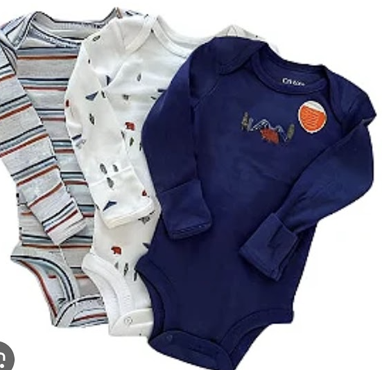 👶 Carter’s Just One You – 3-Pack Long Sleeve Bodysuits (Size 6M)