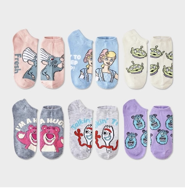 Disney Pixar Women’s No-Show Socks — 6-Pair (Size 4-10)