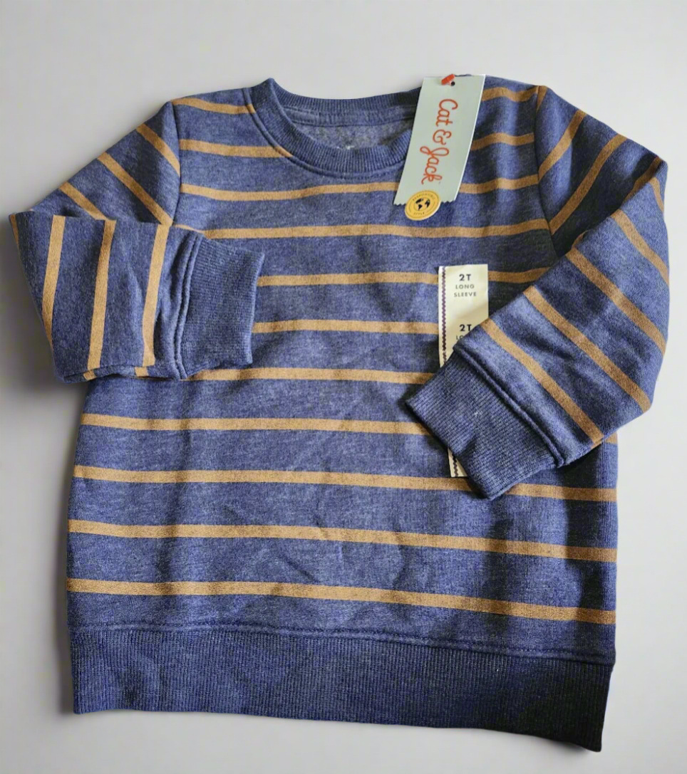 Cat & Jack Toddler Boys’ Striped Sweatshirt – Sizes 2T & 3T