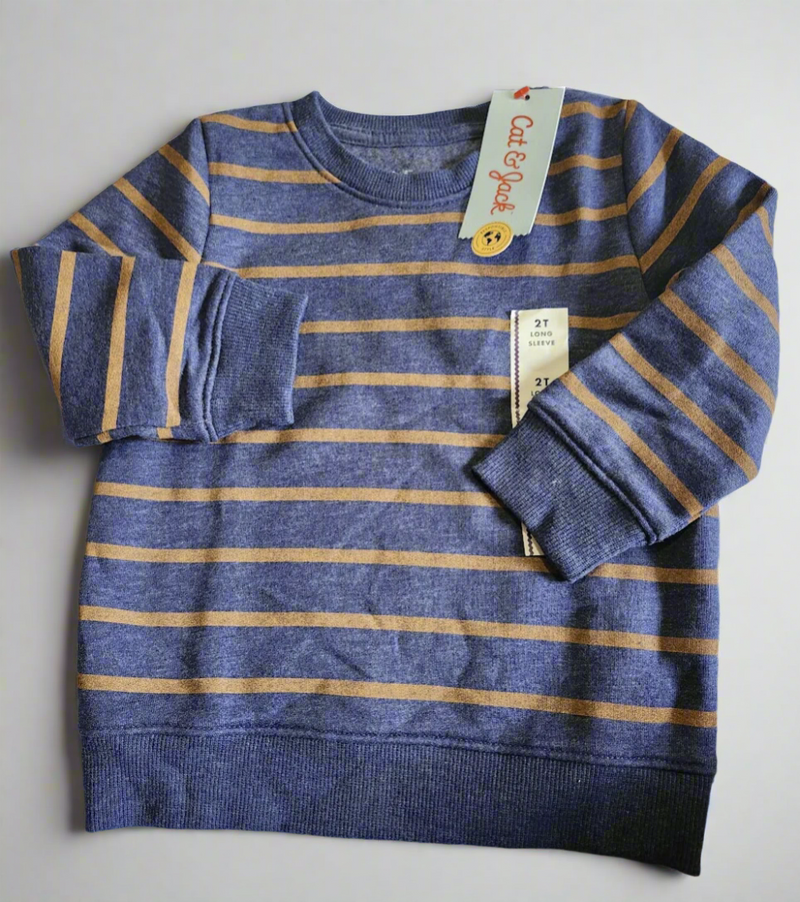 Cat & Jack Toddler Boys’ Striped Sweatshirt – Sizes 2T & 3T