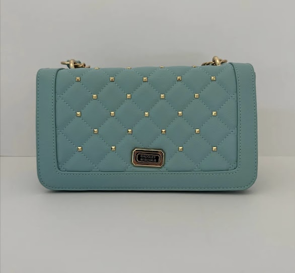 Quilted Stud Chain Crossbody – Seafoam