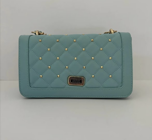 Quilted Stud Chain Crossbody – Seafoam