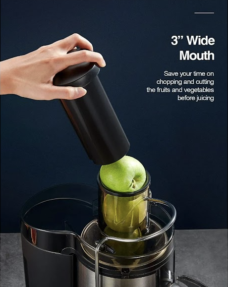 🍎 Stainless Steel Juice Extractor – Wide Mouth, 2-Speed Power Juicer