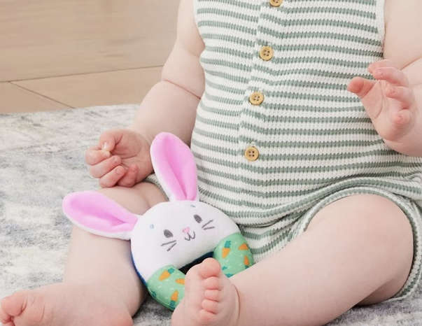 Ms. Rachel “Hop Little Bunnies” Soft Rattle – Baby Sensory Toy (1+)