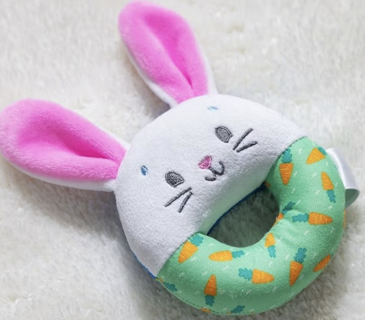 Ms. Rachel “Hop Little Bunnies” Soft Rattle – Baby Sensory Toy (1+)