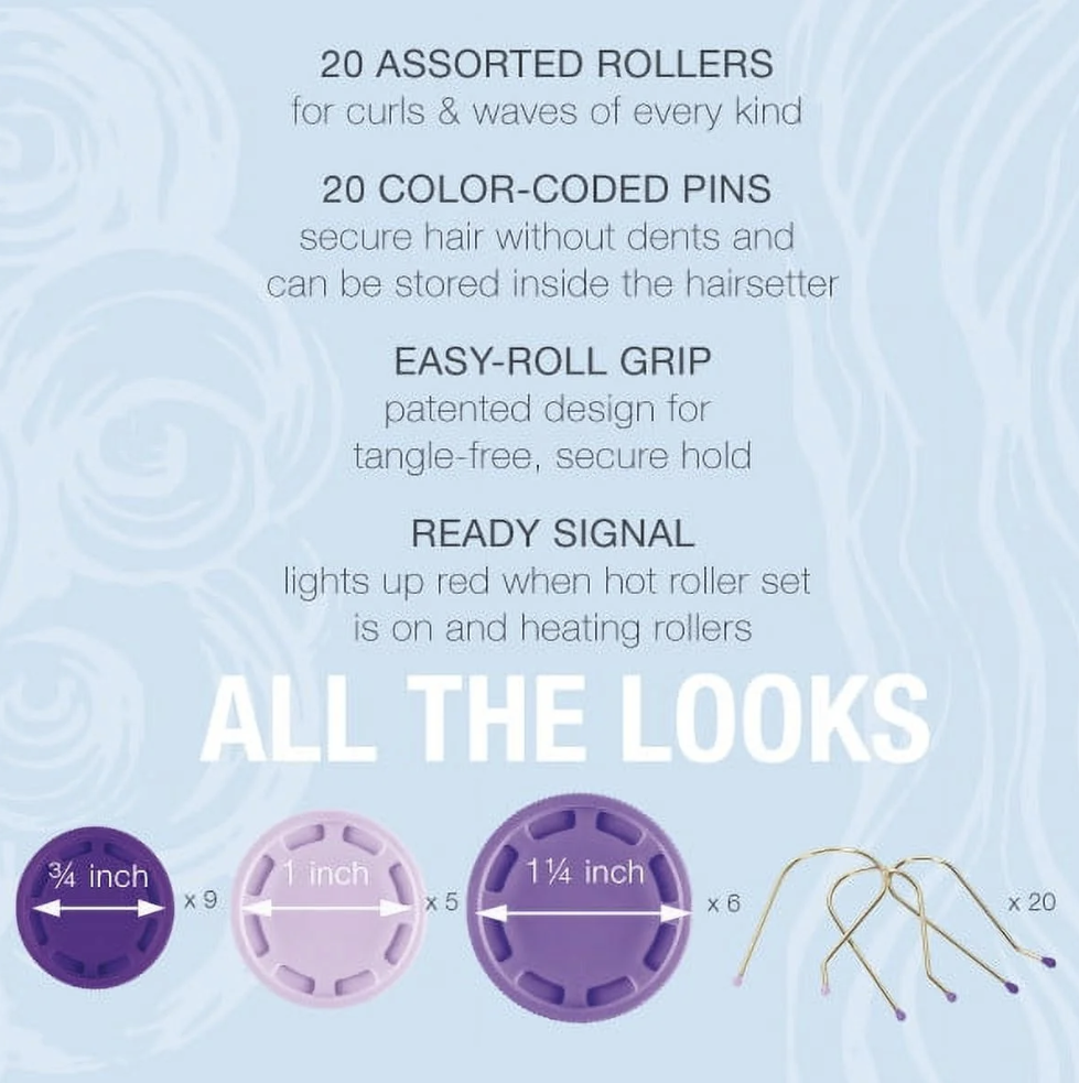 Conair EasyStart Hot Rollers – 20-Piece Curling Set