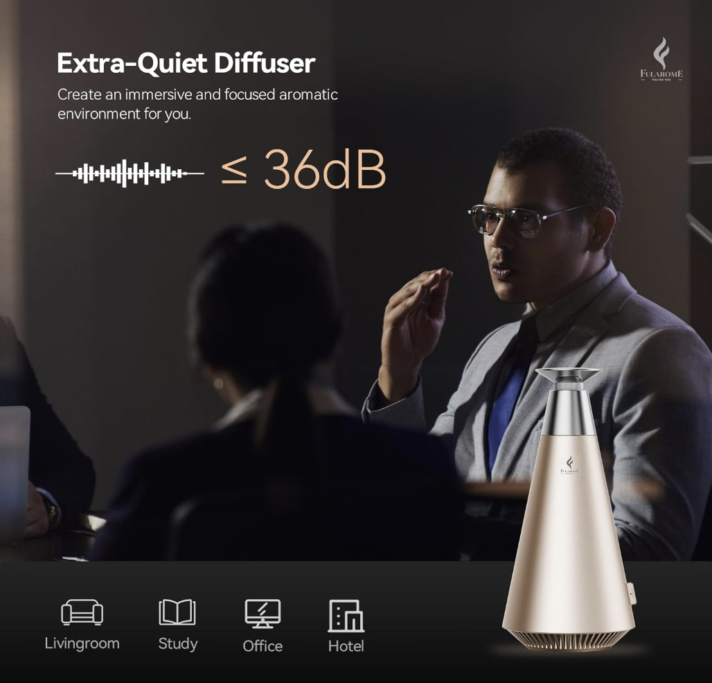 Wireless Essential Oil Diffuser, Smart Bluetooth Diffuser, Waterless C ...