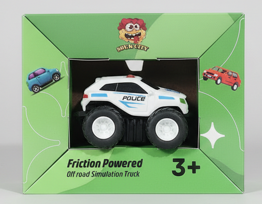 2 Friction Powered Off-Road Trucks with Candy (3+)