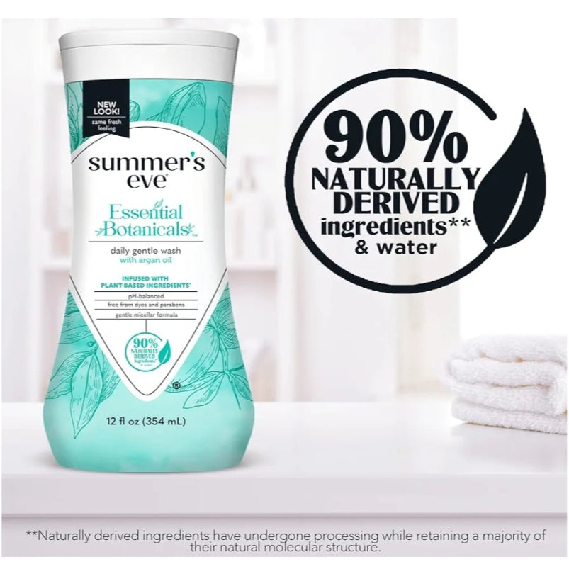 🌸 Summer’s Eve Essential Botanicals Gentle Wash – Argan Oil (Pack of 2, 12 fl oz each)