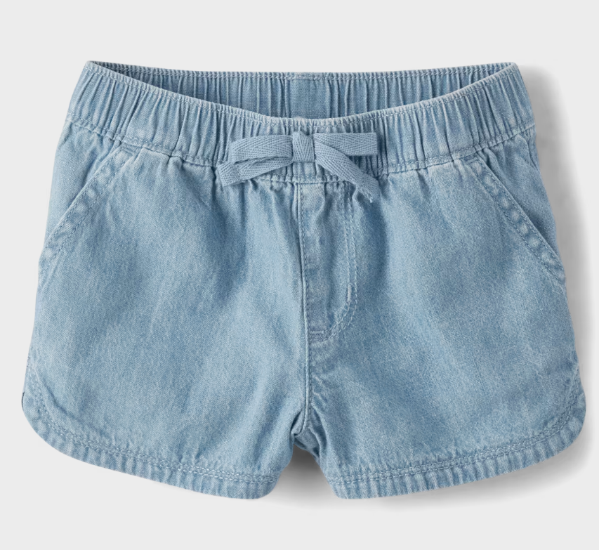 Girls Chambray Pull-On Shorts
