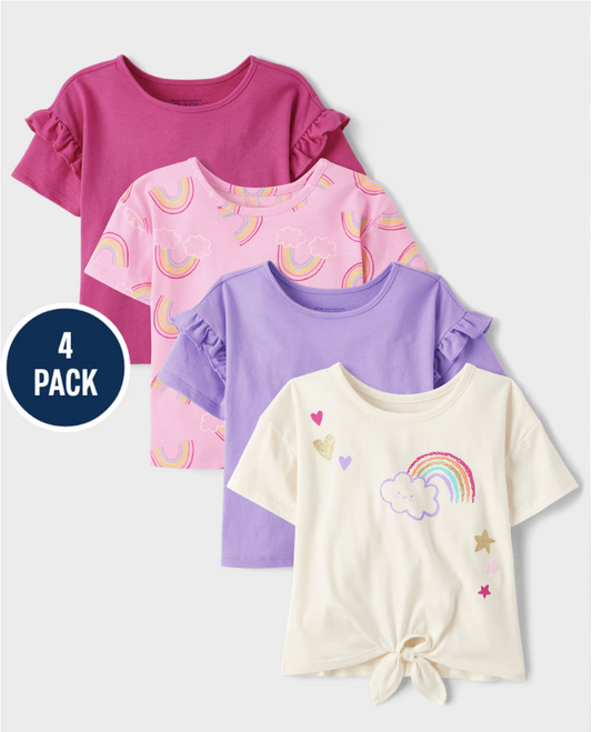 The Children's Place Girls 4-Pack Rainbow Graphic Tees