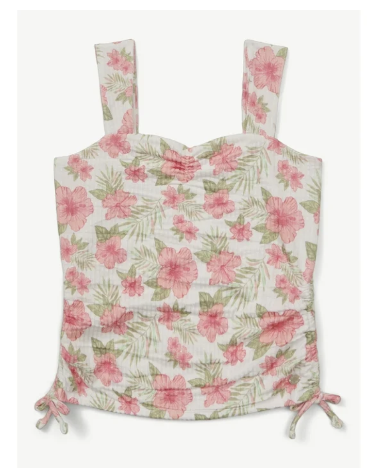 Girls Floral Tie-Side Cami Top