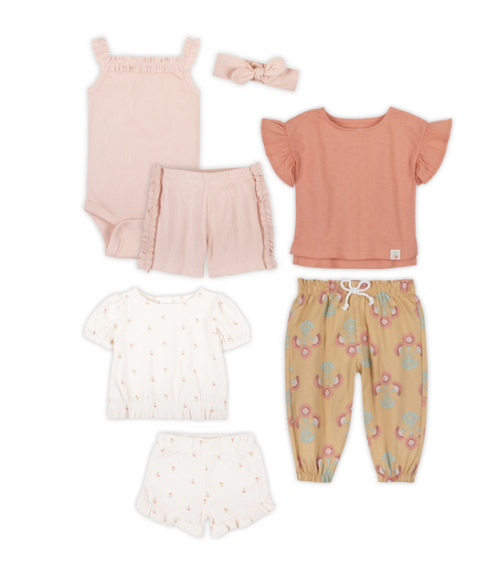 Little Star Organic Infant Girls 6PC Bundle Set