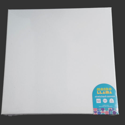 🎨 Mondo Llama™ Stretched Canvas – 2-Pack (12" x 12")