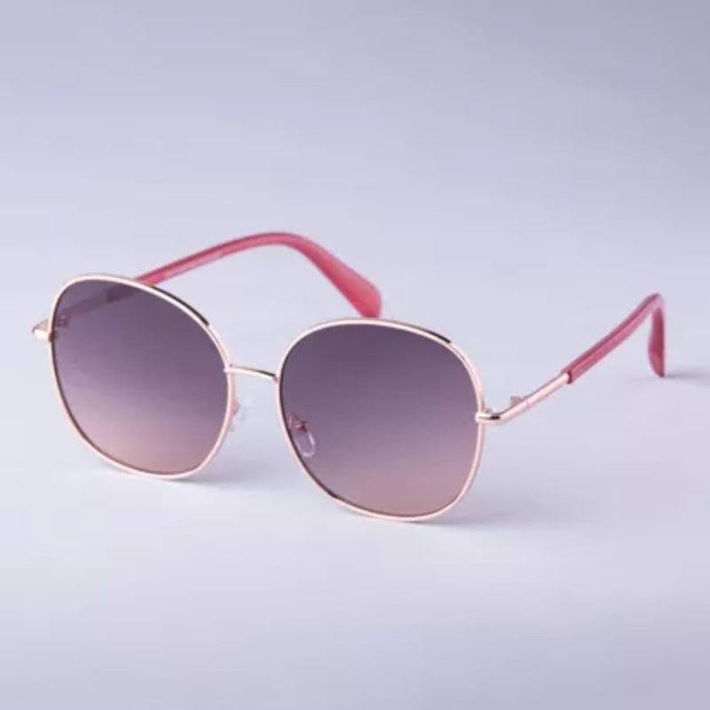 Women’s Oversized Round Metal Sunglasses – A New Day™ (Rose Gold)