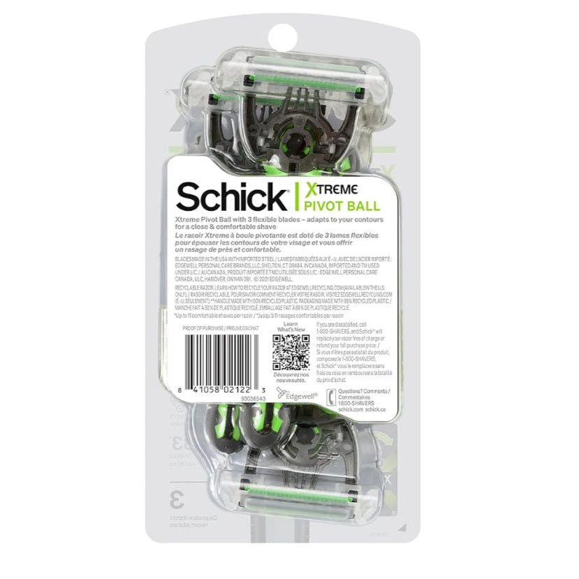 🪒 Schick Xtreme Pivot Ball Razors – 3-Pack