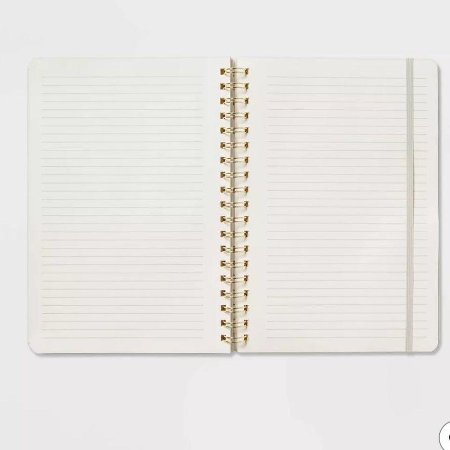 📓 Cream Linen Journal – Gold “NOTES” Embossed