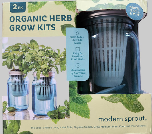 🌿 Modern Sprout Organic Herb Grow Kit – 2 Pack (Mint & Basil)