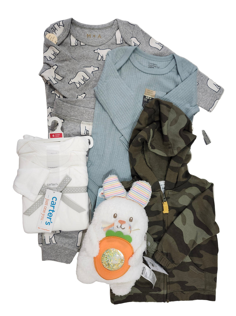 🧸 “Cool & Cuddly” Baby Essentials Bundle (Size: 6M)