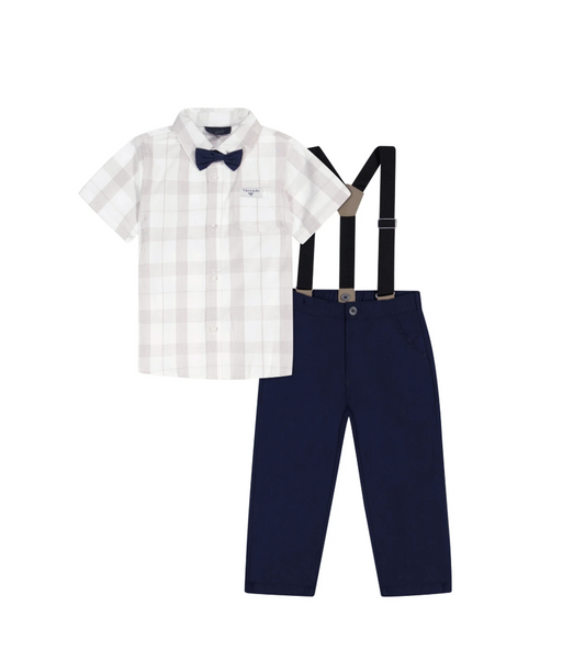 Tahari Toddler Boys Bow Tie & Suspender Pant Set